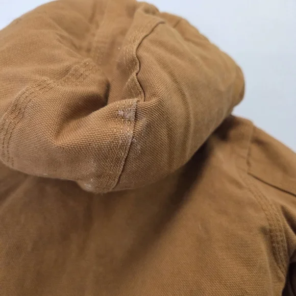 Carhartt Jacket Infant 12M Brown Hooded Insulated Canvas Workwear Boys Full Zip - Picture 4 of 9